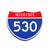 Interstate 530 Number Only road sign replica front view