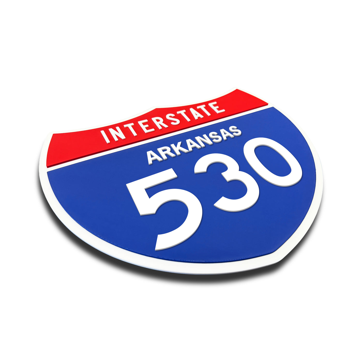 Interstate 530 – Arkansas road sign replica three-quarter view