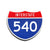 Interstate 540 Number Only road sign replica front view