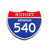 Interstate 540 Arkansas road sign replica front view