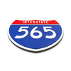 Interstate 565 Number Only road sign replica flat view