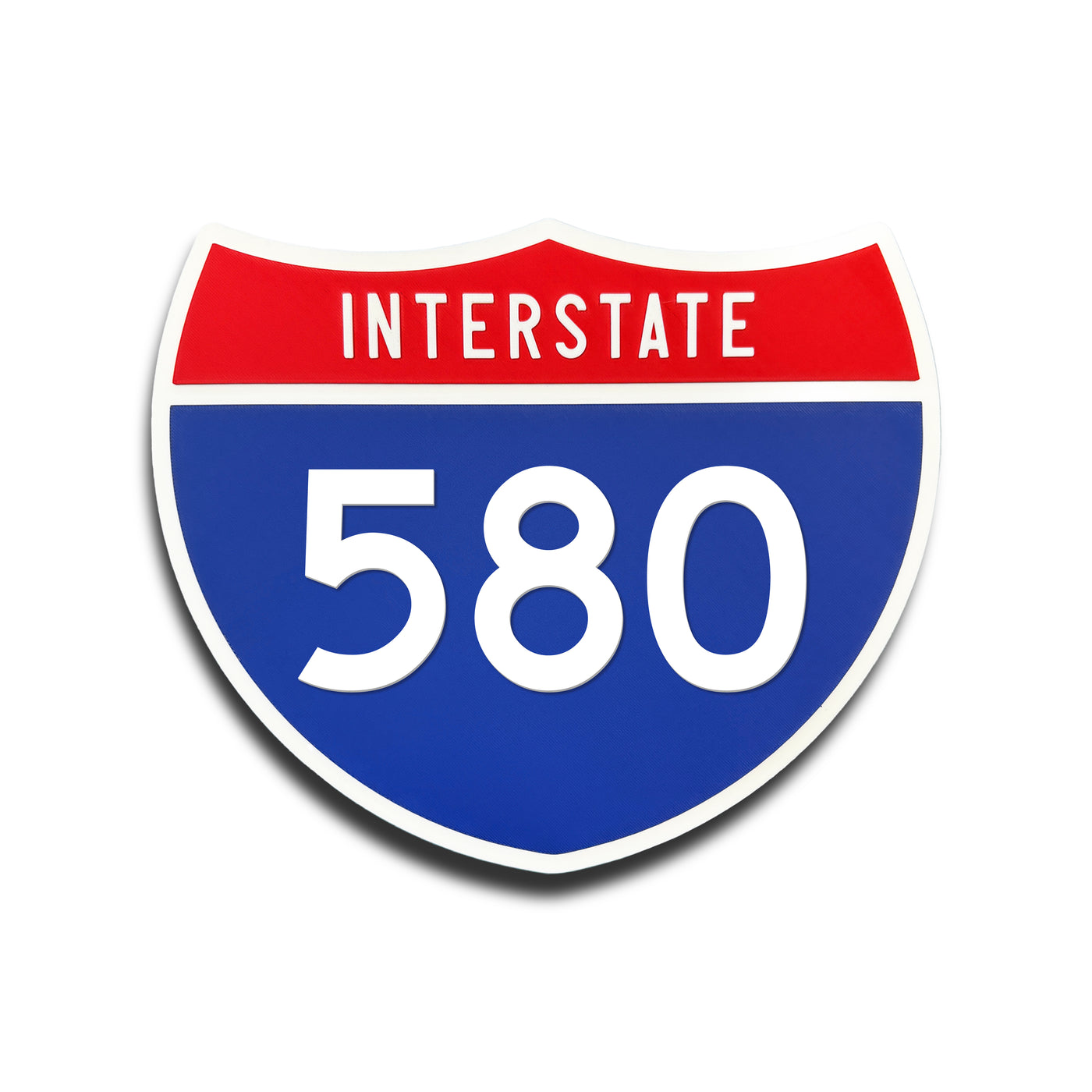 Interstate 580 Number Only road sign replica front view