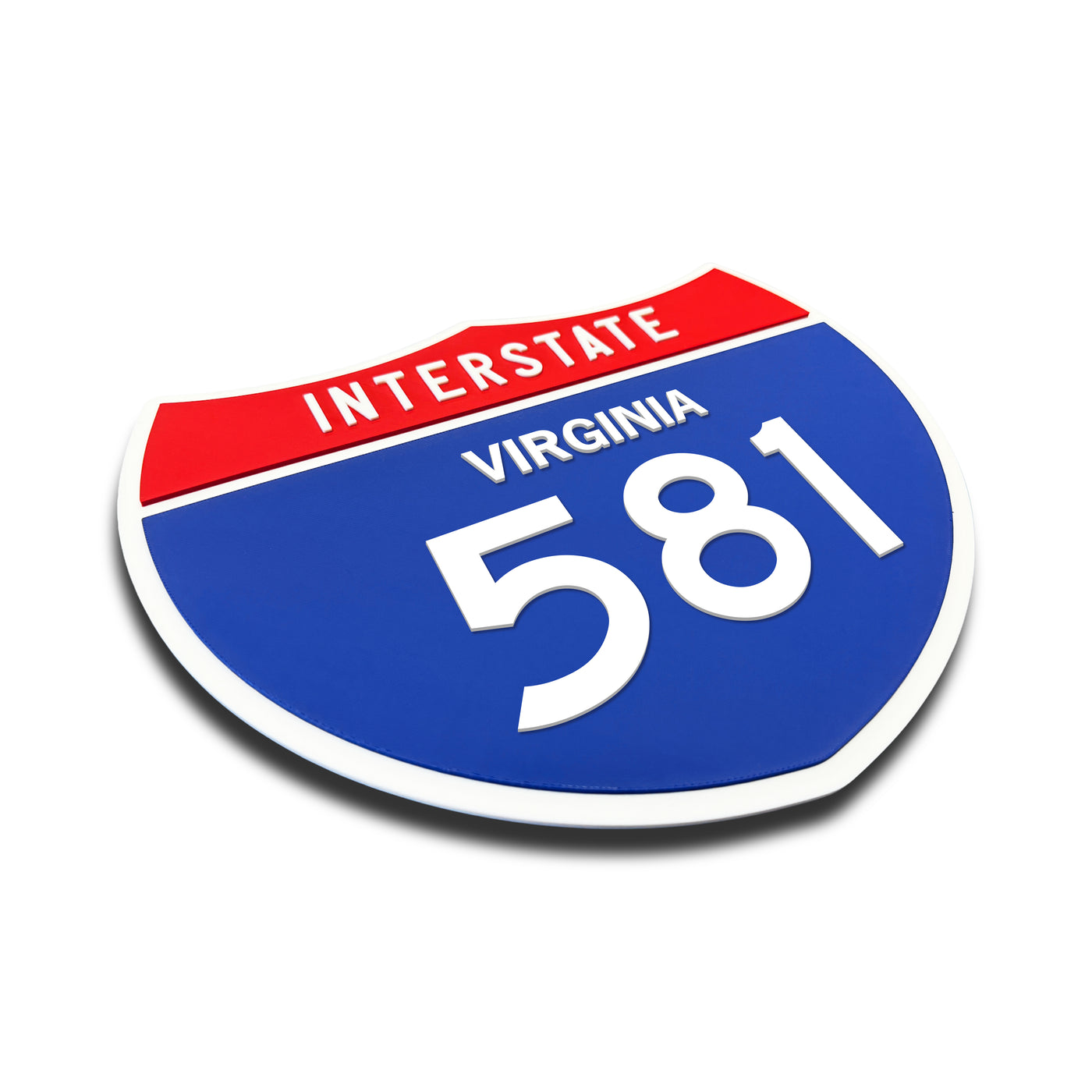 Interstate 581 – Virginia road sign replica three-quarter view