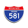 Interstate 581 Virginia road sign replica front view