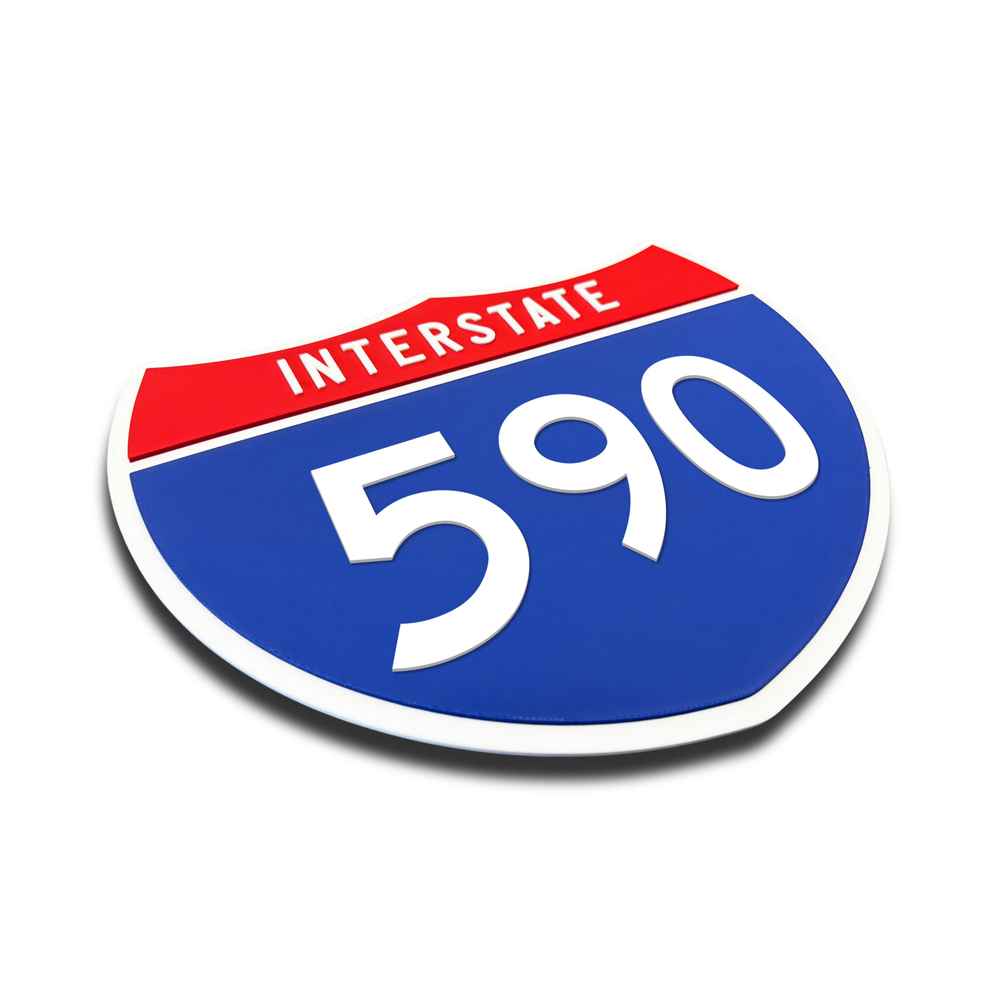 Interstate 590 Number Only road sign replica three quarter view