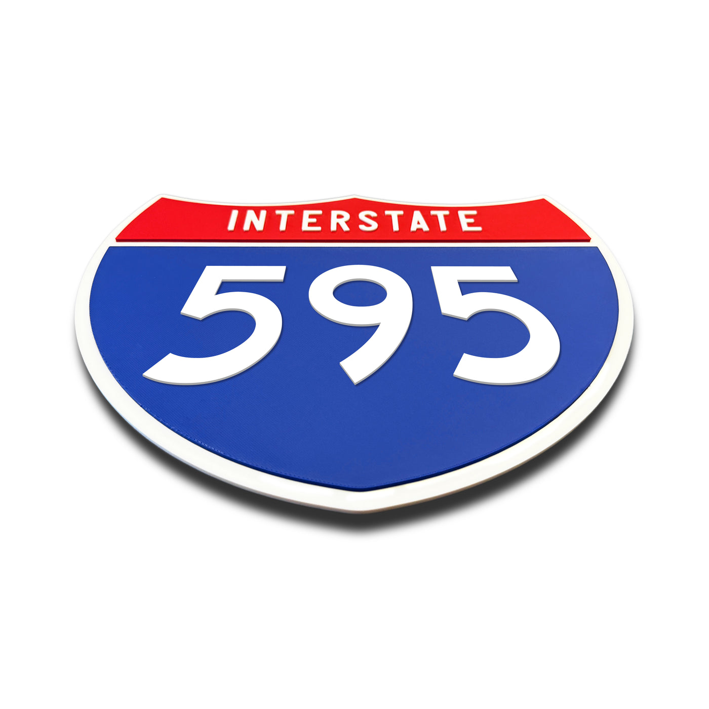 Interstate 595 Number Only road sign replica flat view