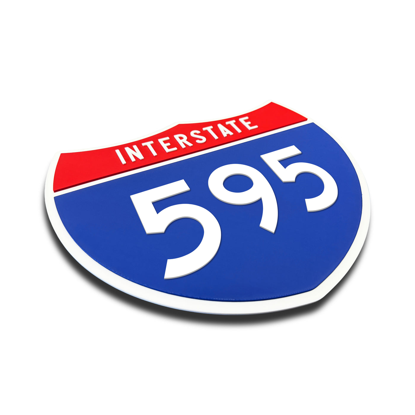 Interstate 595 Number Only road sign replica three quarter view