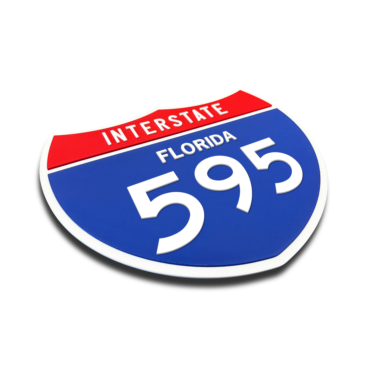 Interstate 595 – Florida road sign replica three-quarter view