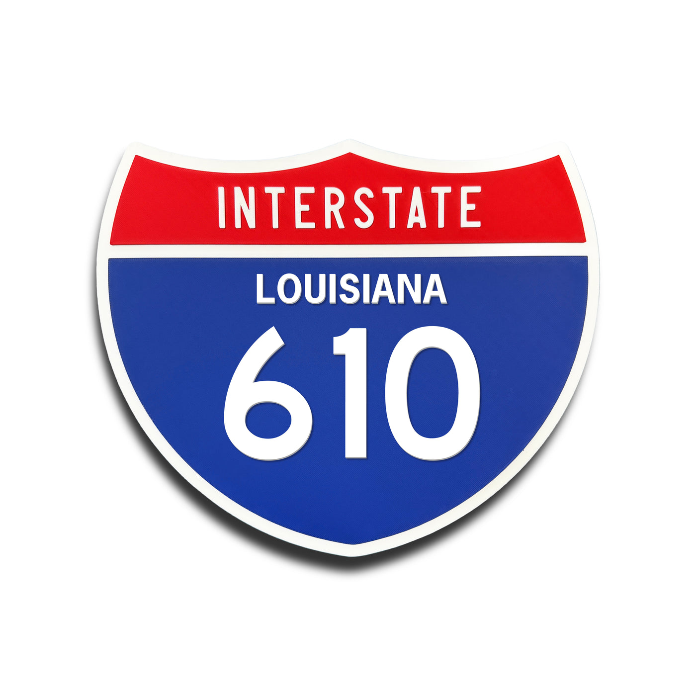 Interstate 610 Louisiana road sign replica front view