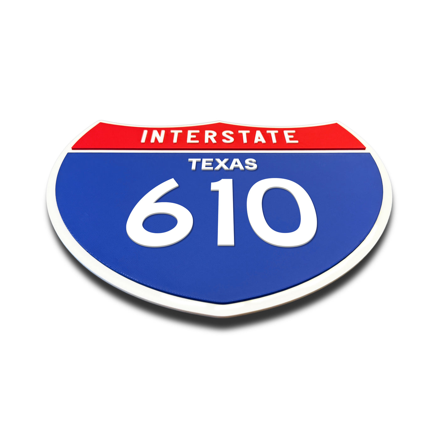 Interstate 610 – Texas road sign replica flat view