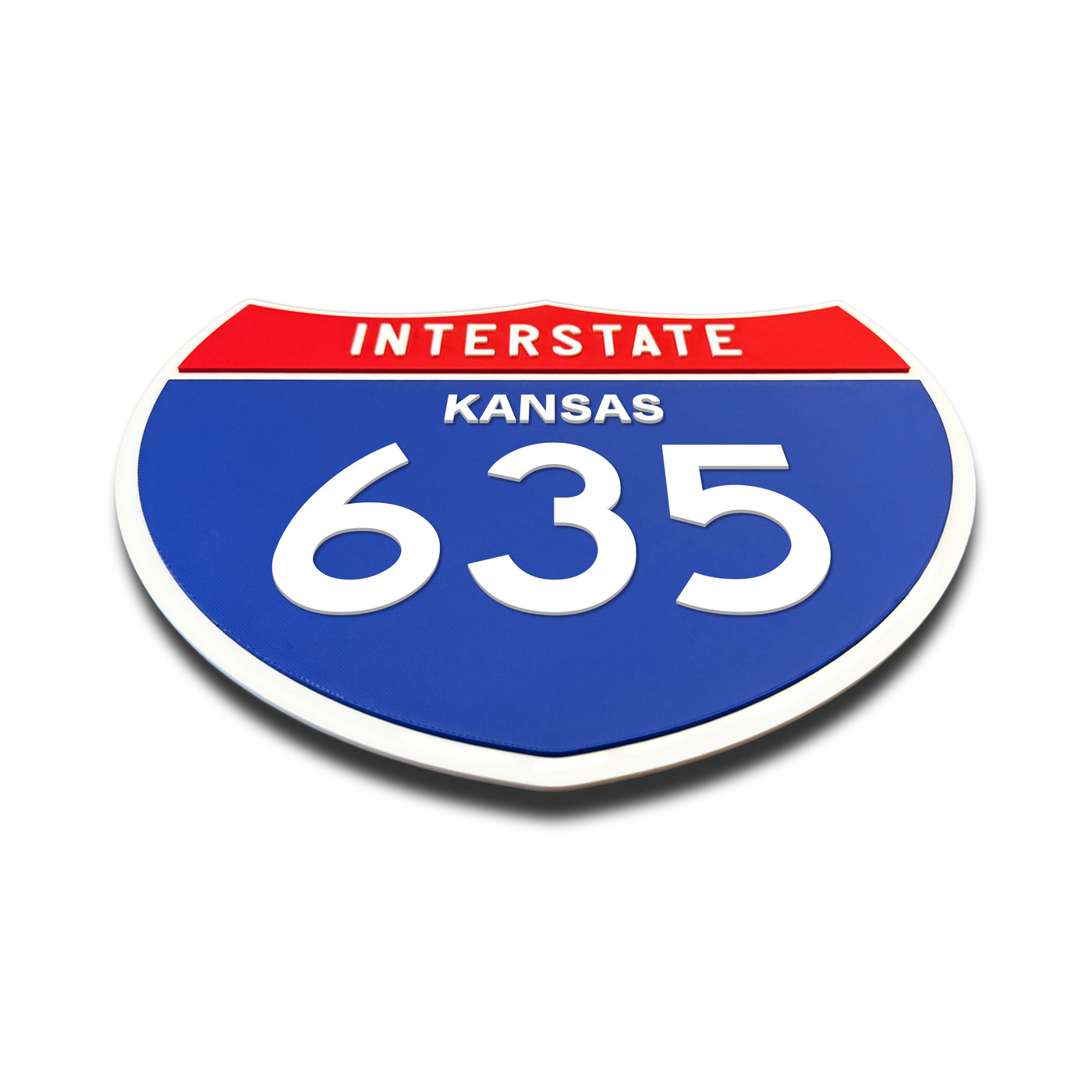 Interstate 635 – Kansas road sign replica flat view