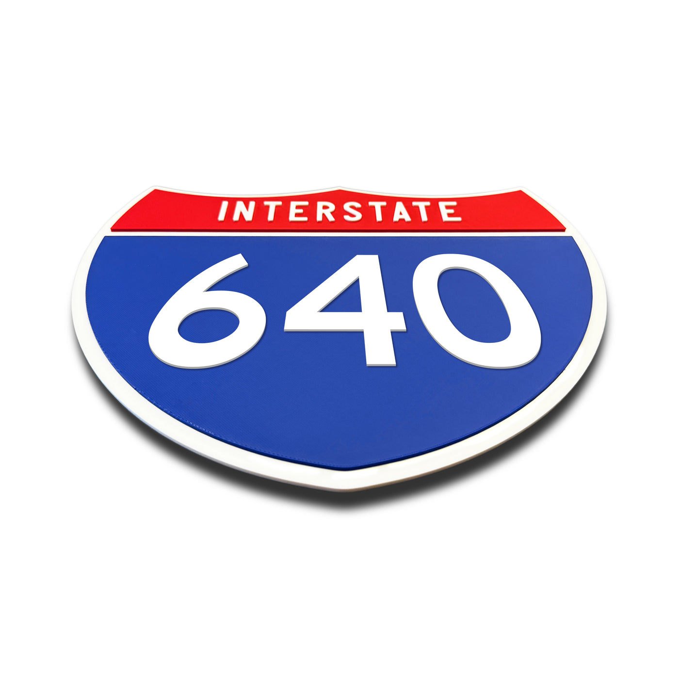Interstate 640 Number Only road sign replica flat view