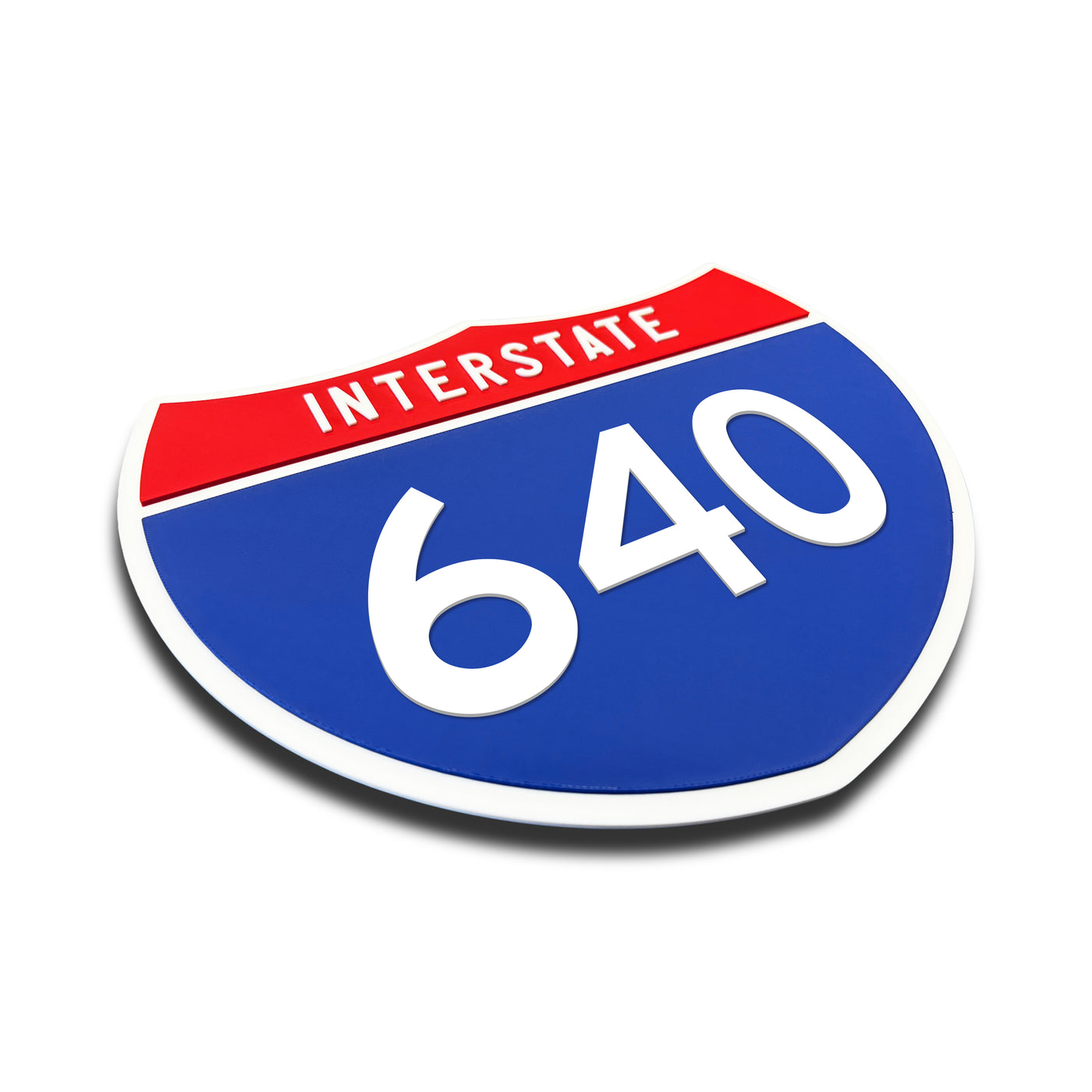 Interstate 640 Number Only road sign replica three quarter view