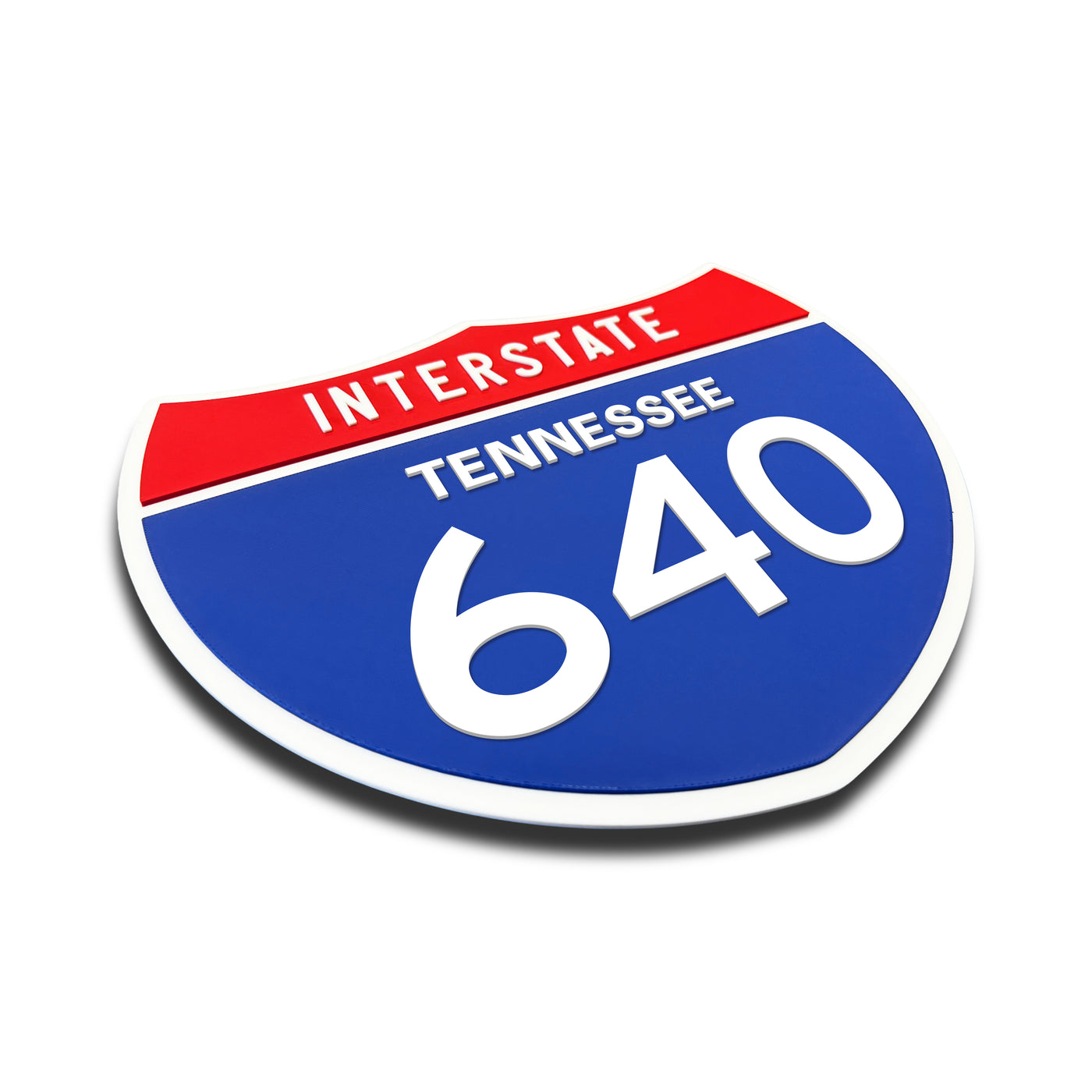 Interstate 640 – Tennessee road sign replica three-quarter view