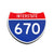 Interstate 670 Number Only road sign replica front view