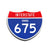 Interstate 675 Ohio road sign replica front view