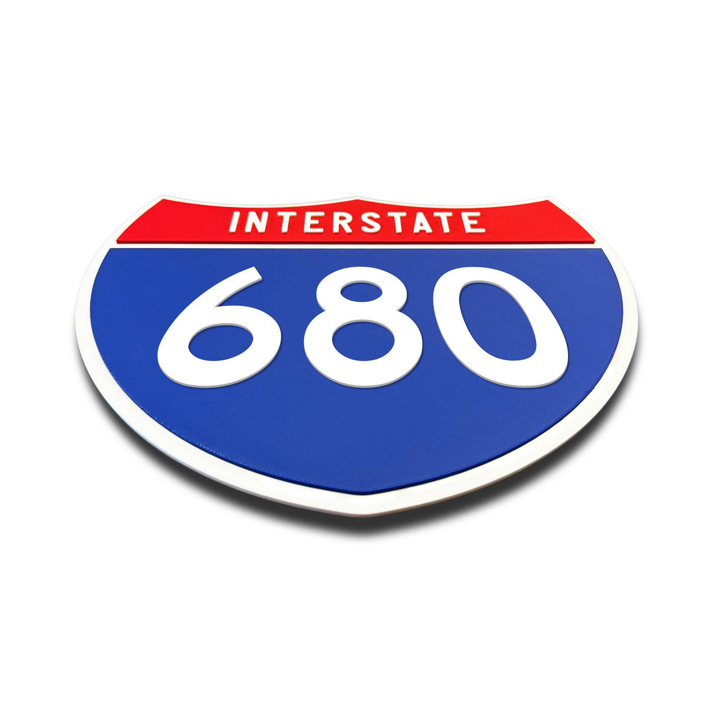Interstate 680 Number Only road sign replica flat view
