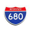 Interstate 680 Number Only road sign replica front view