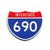 Interstate 690 Number Only road sign replica front view