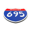 Interstate 695 Number Only road sign replica flat view