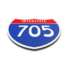 Interstate 705 Number Only road sign replica flat view