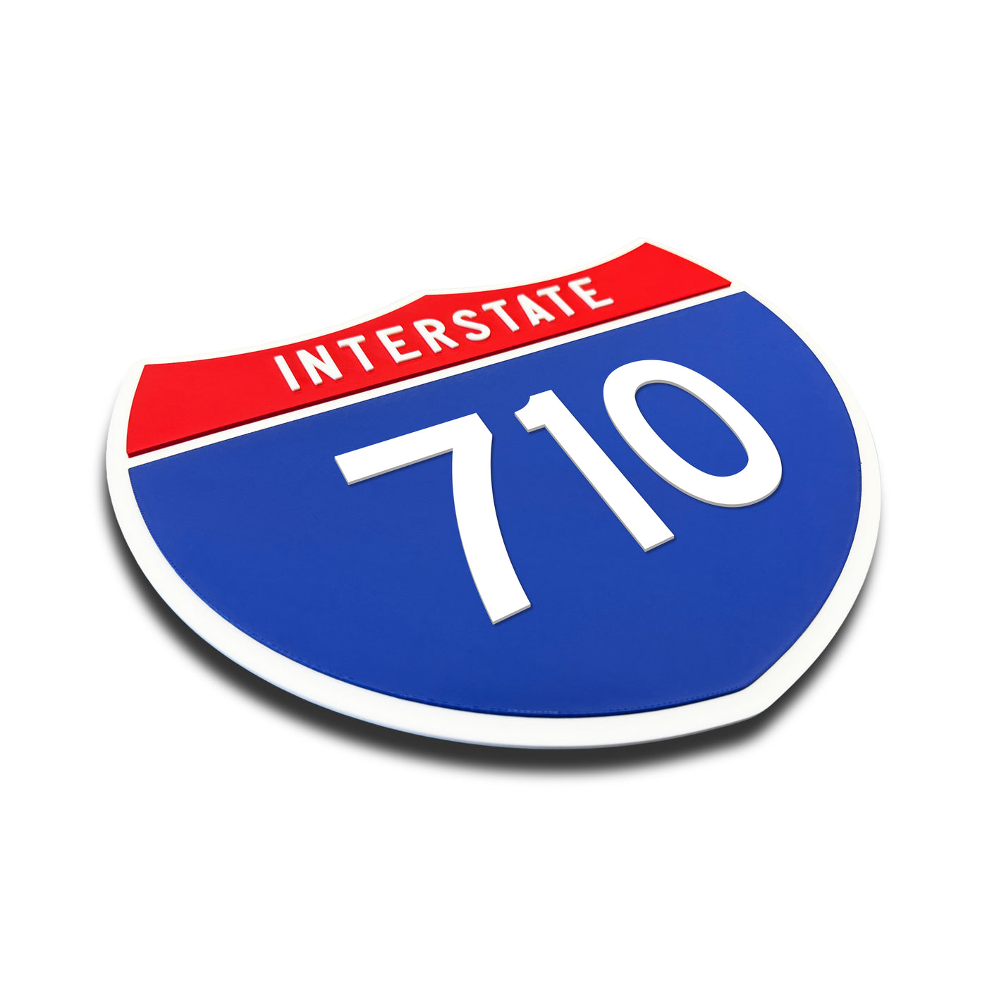 Interstate 710 Number Only road sign replica three quarter view