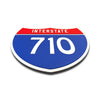 Interstate 710 Number Only road sign replica flat view