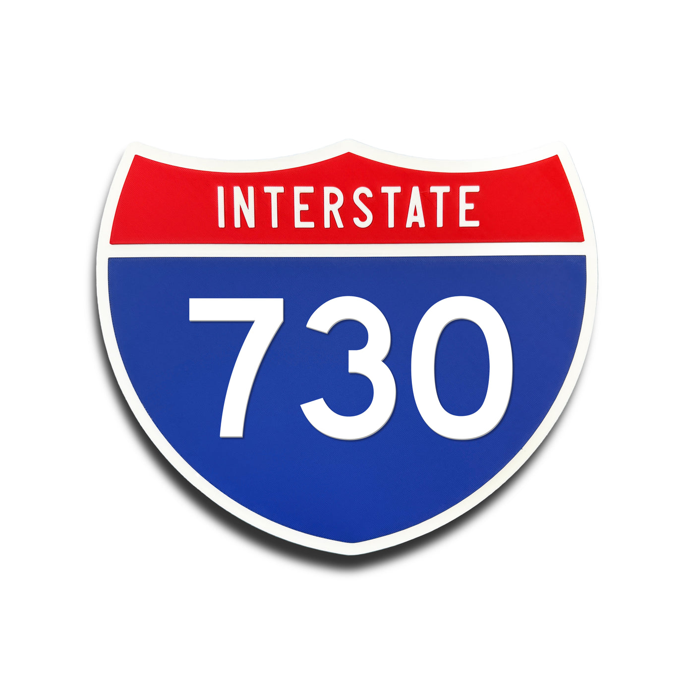 Interstate 730 Number Only road sign replica front view