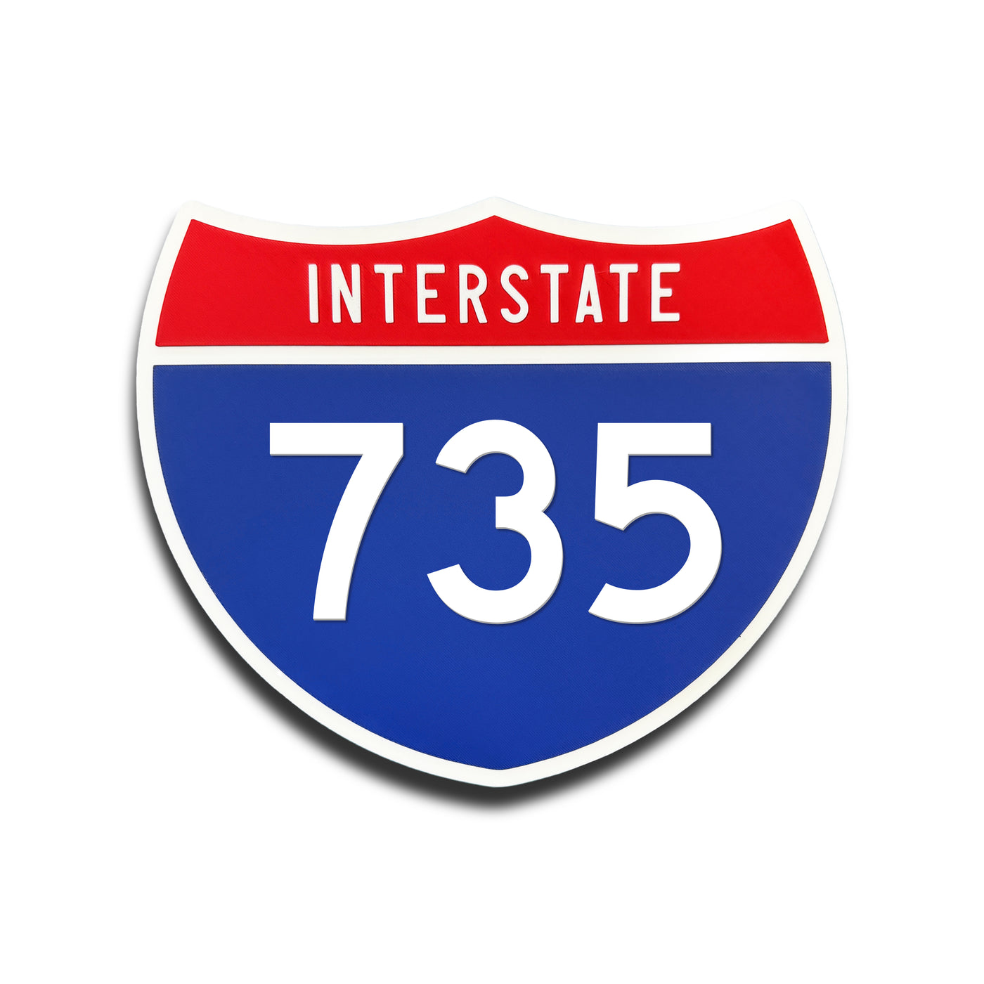 Interstate 735 Number Only road sign replica front view