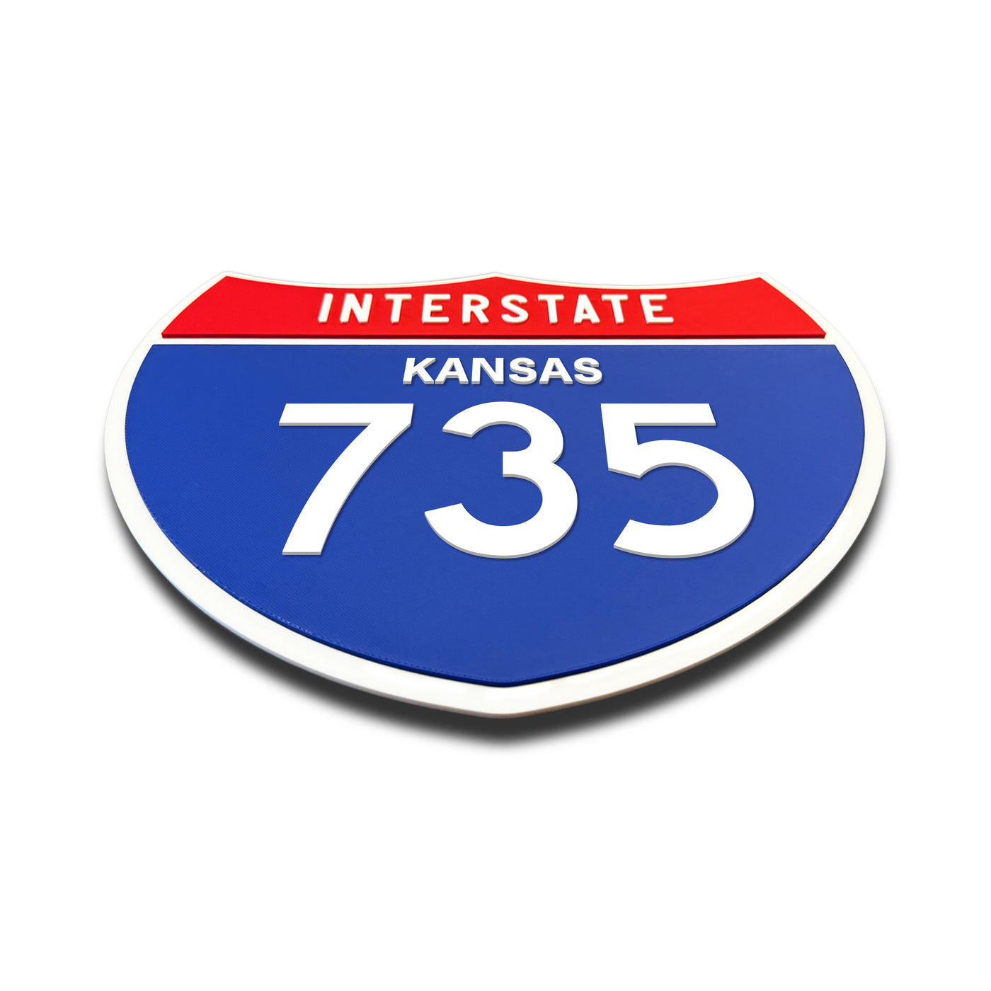Interstate 735 – Kansas road sign replica flat view