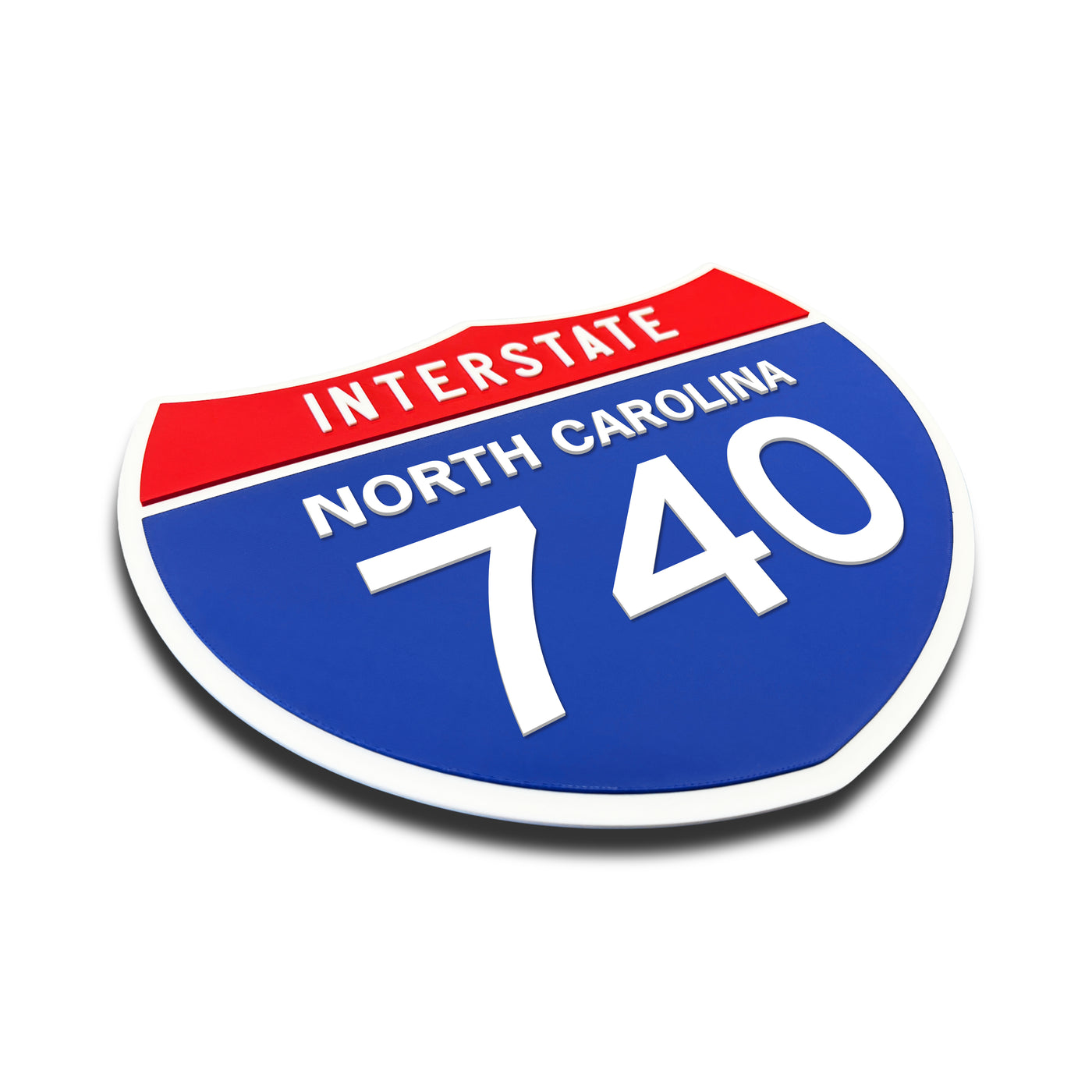 Interstate 740 – North Carolina road sign replica three-quarter view