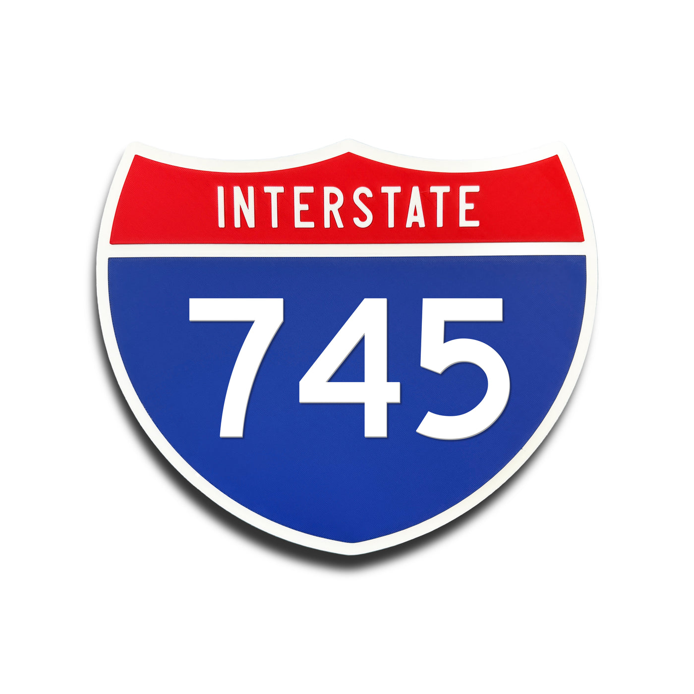 Interstate 745 Number Only road sign replica front view