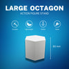 Large Octagon Action Figure Stands – Durable Display Set in Matte White or Black, Individual Heights or Full Set Available