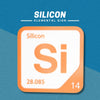 SILICON Periodic Table Tile – Educational Wall Art for Science Lovers, 5.6 x 5.6 Inches