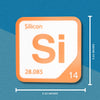 SILICON Periodic Table Tile – Educational Wall Art for Science Lovers, 5.6 x 5.6 Inches