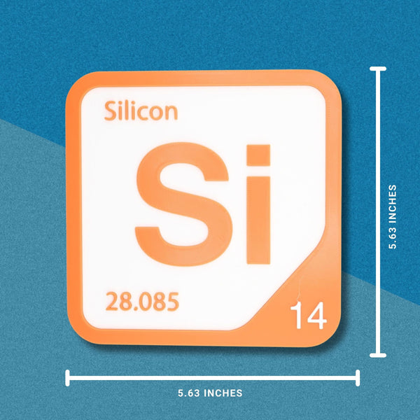 SILICON Periodic Table Tile – Educational Wall Art for Science Lovers, 5.6 x 5.6 Inches