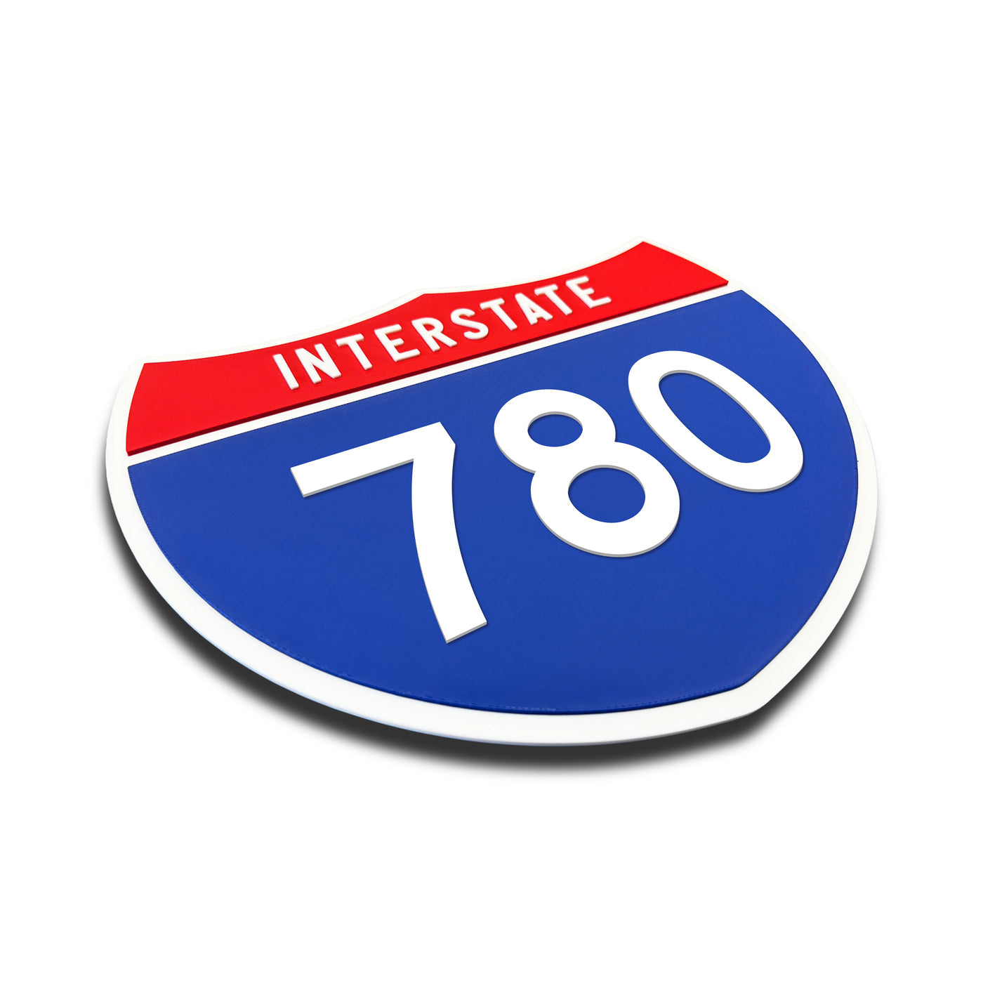 Interstate 780 Number Only road sign replica three quarter view