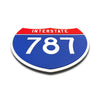 Interstate 787 Number Only road sign replica flat view