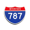 Interstate 787 Number Only road sign replica front view