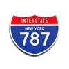 Interstate 787 New York road sign replica front view