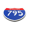 Interstate 795 Number Only road sign replica flat view