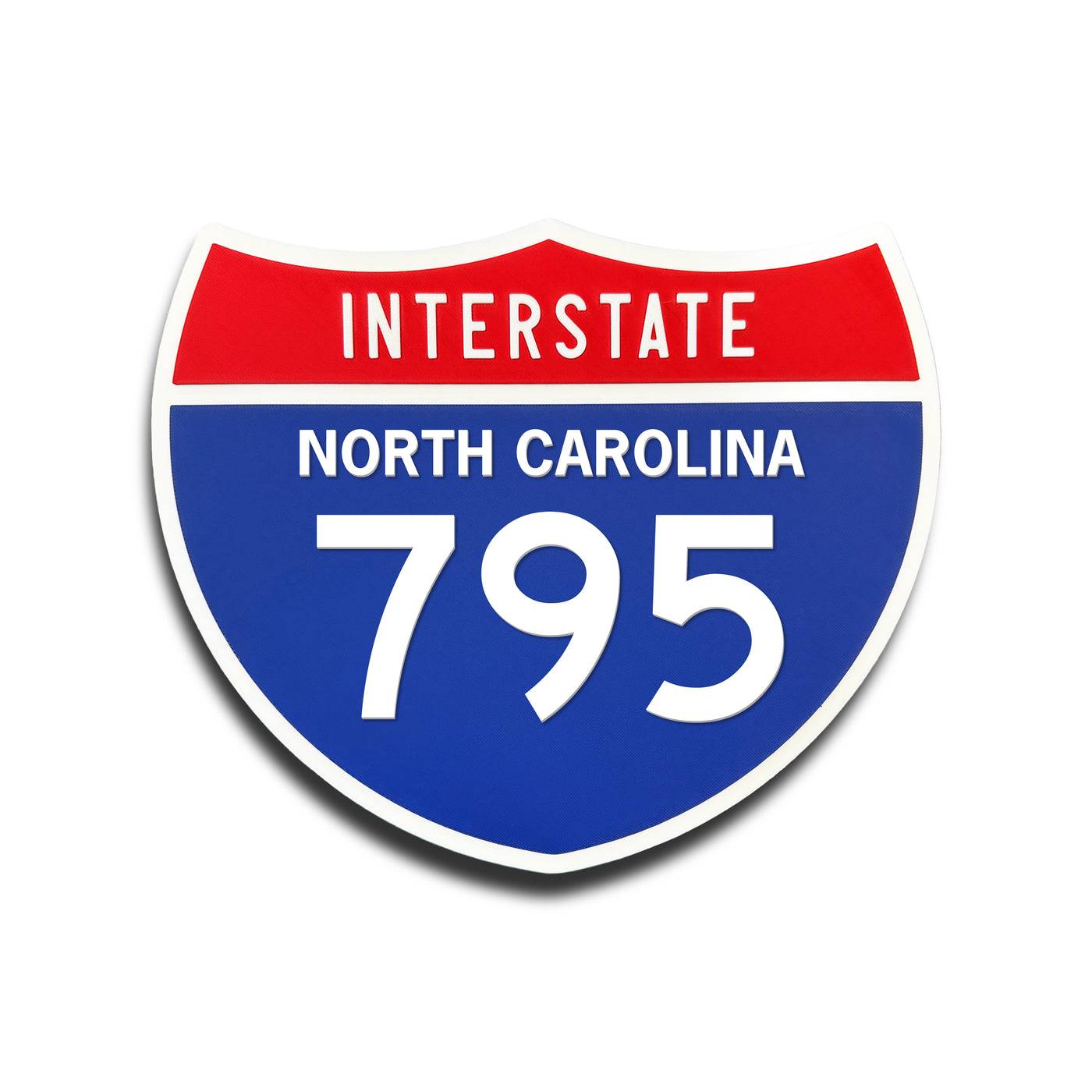 Interstate 795 North Carolina road sign replica front view