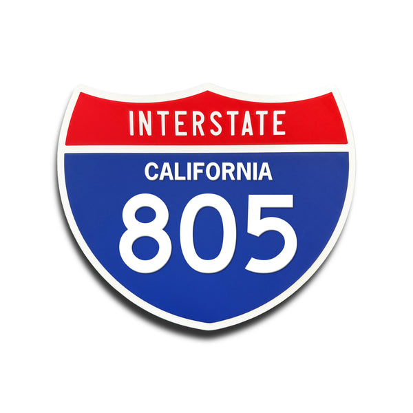 Interstate 805 California road sign replica front view