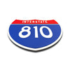 Interstate 810 Number Only road sign replica flat view