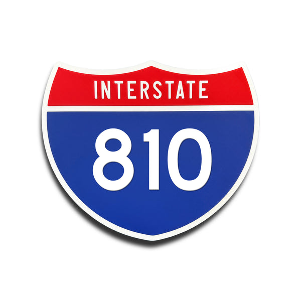 Interstate 810 Number Only road sign replica front view