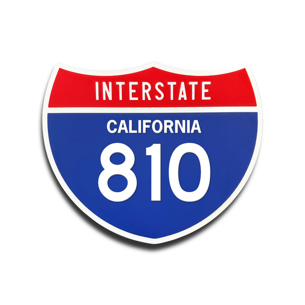 Interstate 810 California road sign replica front view