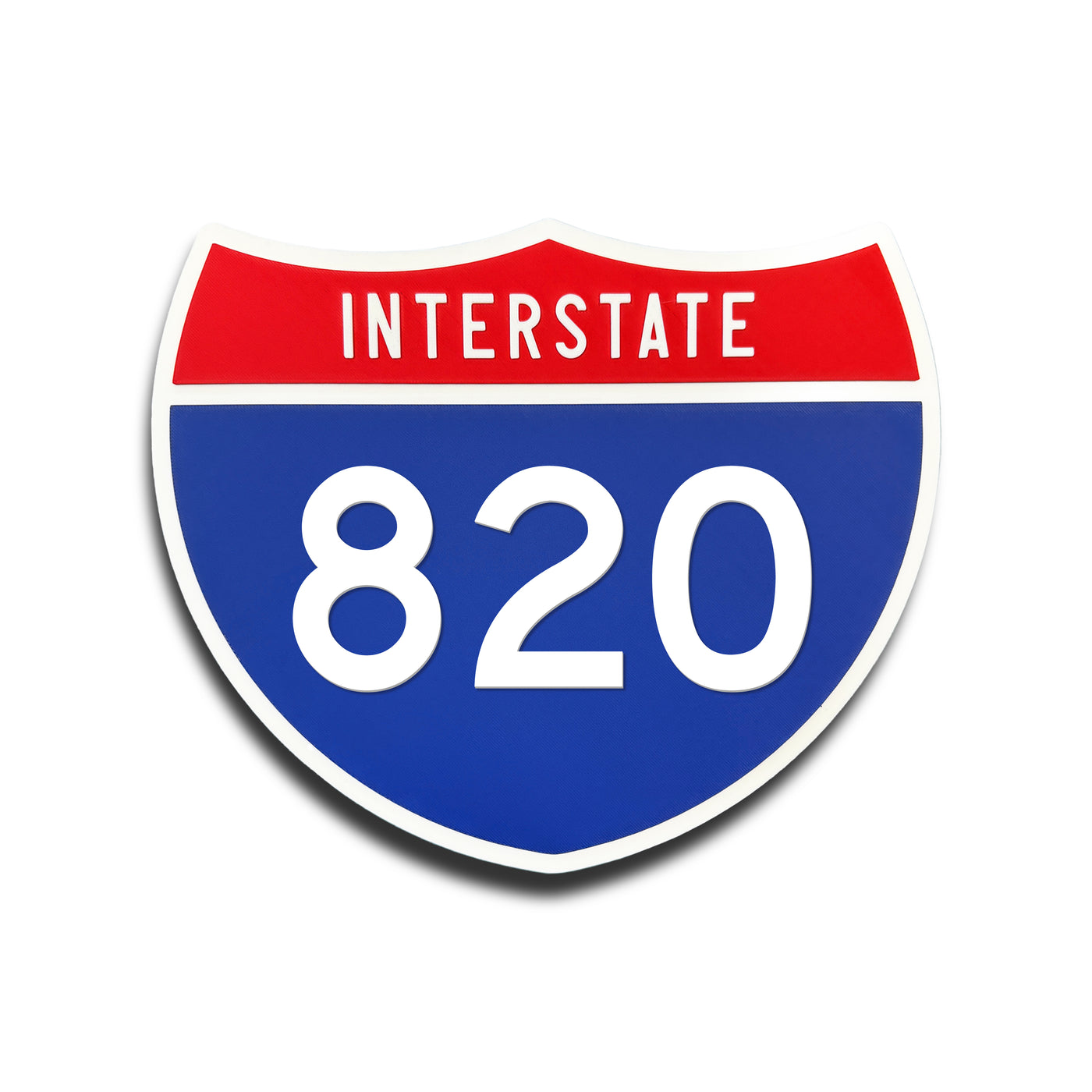 Interstate 820 Number Only road sign replica front view