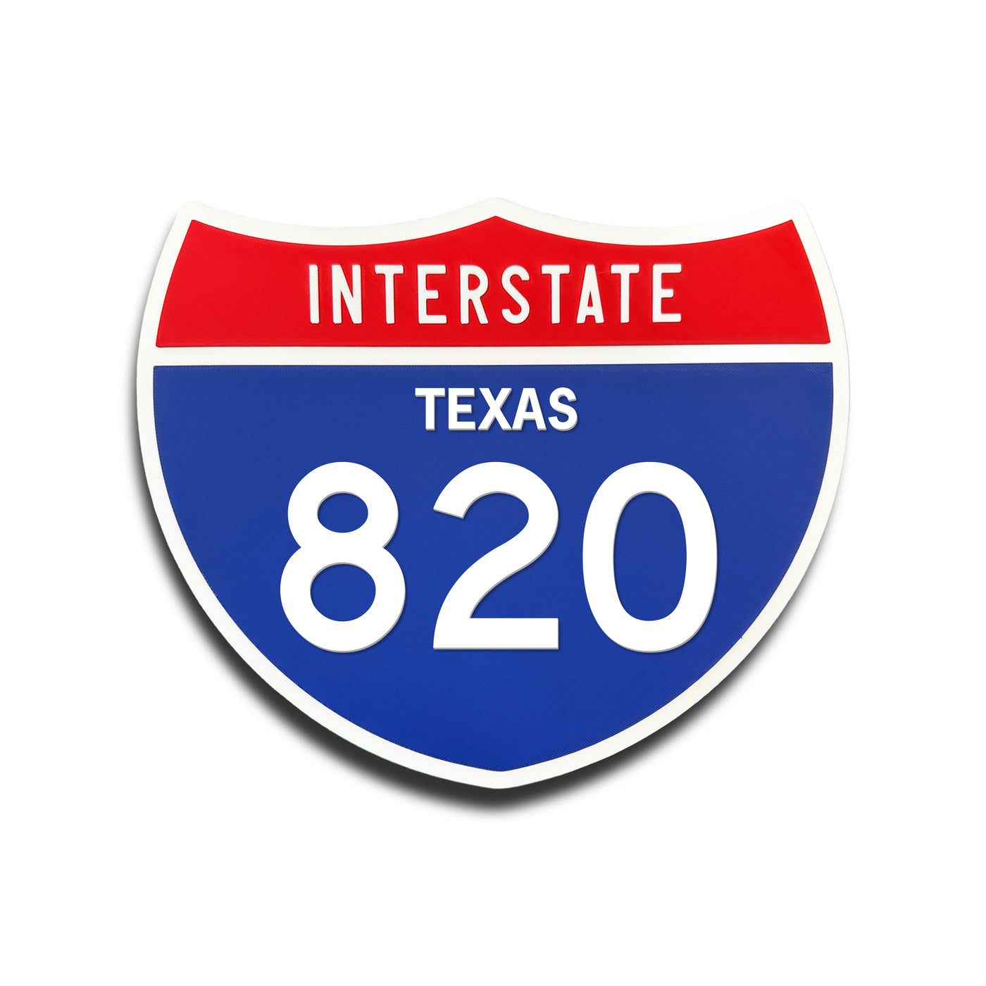 Interstate 820 Texas road sign replica front view