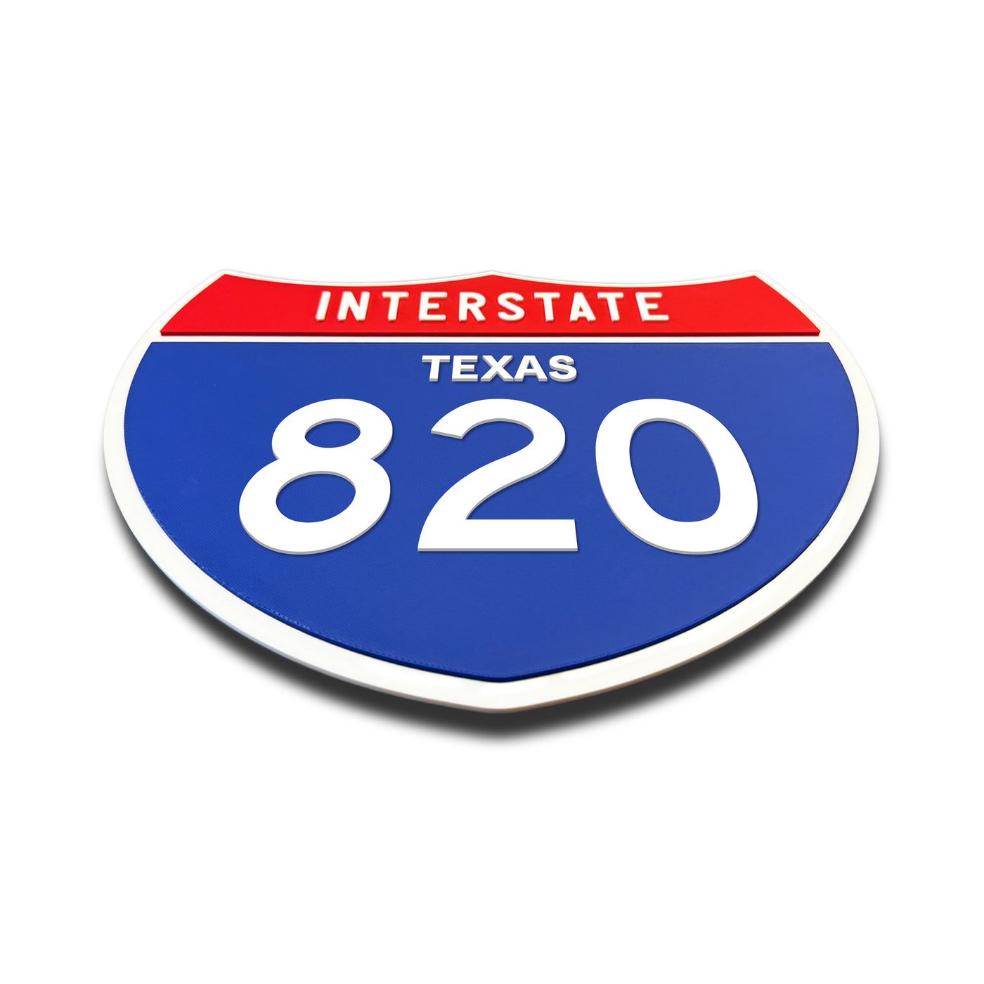 Interstate 820 – Texas road sign replica flat view