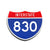Interstate 830 Number Only road sign replica front view